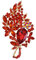 Clearine Blumenstrauß Brosche Atemberaubende Elegante Tropfen-Marquise-Strass-Kristall Pin für Damen und Rubin-Rot Gold-Tone