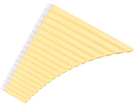 16 18 Pipes Optional Pan Flute, Pan Flute C Key with Cardboard Carrying Bag for Children Adults Beginners Teaching Staff(Yellow)