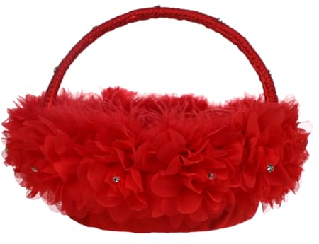 Abaodam 1stk Blumenkorb Für Blumenkörbe Für Hochzeit. Kleiner Weißer Korb Mädchenkorb Hochzeit Empfindhiter Korb. Blumenkörbe Für Weißer Wäschekorb Färberdistel Kleines Schwarzes Braut