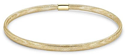 CARISSIMA Damen-Armreif aus 9-karätigem Gelbgold, 3,5 mm, hohles Netz, flexibler Schlupf-Armreif