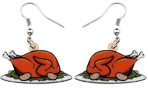 NEWEI Acryl Thanksgiving Anime Truthahn Huhn Ohrringe Für Frauen Kind Mode Charm Schmuck Geschenke (Karotte)