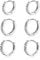 3 Paar Klein Creolen Silber Rund Damen Silberohrringe Zirkonia Set Strass aus Ohrringe Kreolen Klein Mann Hoop Earrings