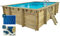 Habitat et Jardin Piscine Bois Rectangle Panama - 6.20 x 4.10 x 1.45 m + Bâche à Bulles 180 µ - Bâche Hiver 280 g/m² +
