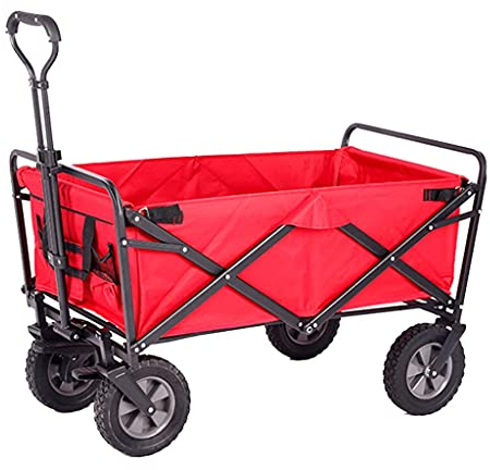 ATAAY Outdoor Folding Utility Wagon 4-rädriger Klapp-Campingwagen, Utility Garden Trolley, tragbarer Outdoor-Handwagen mit Bremse, für Strandpicknick, belastbar 100 kg / 220 lbs (Style 5)
