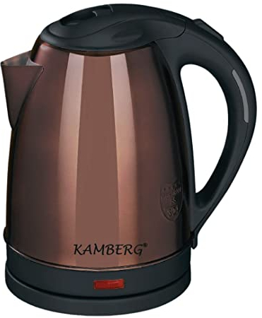 Kamberg - Bouilloire Électrique Inox 18/10-1,8 Litres - 1500 W - Ébullition rapide - Design Compact - sans BPA - Bronze - 0008128