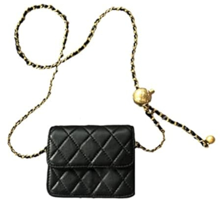 Vhitler Mini Gürteltasche Hüfttasche für Frauen Modische Kleine Hüfttasche Gürteltaschen für Frauen Trendy Y2k Zubehör, Schwarz, Small