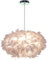 Design Pendelleuchte Weiß Federn Hängelampe Ø45cm mit E27 Lampenfassung für Wohnzimmer Esszimmer Schlafzimmer, 40W