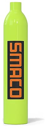 SMACO Mini Botella de Buceo Botella Vacía de Aluminio para Tanque de Buceo—Ligera y Duradera