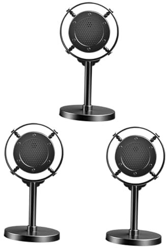 ifundom 3pcs Vintage Microphone Prop Music Decorations for Party Retro Style Microphone Toy Karaoke Props