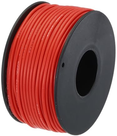 QUARKZMAN 22AWG Kabel Elektrischer Draht 0,33 mm² Verzinntes Kupferkabel 30 Meter, Stromkabel Hohe Temperatur Leitung Erdkabel Litzenkabel Elektro Klingeldraht für Kfz Kabelkanal, Rot