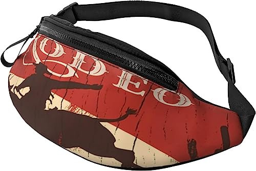 Personalisierbare Bauchtasche für Outdoor-Sport, Wandern, Rodeo, Cowboy, Reiten, Stier, Hüfttasche mit Gurten, Siehe Abbildung, Einheitsgröße, modisch