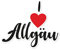 I love Allgäu Aufkleber Auto Autoaufkleber Camper Wohnmobil Anhänger Sticker Waschanlagenfest Wetterfest