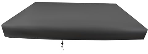 SUEBAIHUO Abdeckhaube für Gartentisch, Wasserdicht, UV-beständig, reißfest, Campingtisch, Partytisch, Winddicht, Staub- und regenfest, 181x120x10cm, Schwarz/Silbergrau, Polyester
