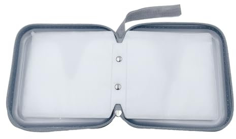 ONEBO 1 Pezzi Plastica Dura da Porta CD Borsa, custodia CD, organizer portatile a portafoglio,Ideale per la casa, il viaggio e l'auto(40 Capacità, Argento)