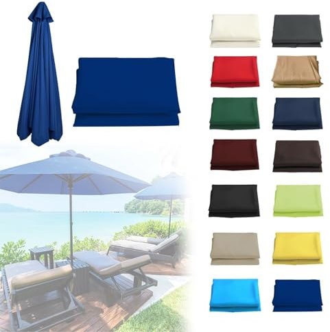 BZCKBZ Auvent De Rechange 6 Baleines/8 Baleines (200/270/300cm) Toile De Rechange pour Parasol Deporté Résistant Aux UV, Imperméable, Lavable(Color:Royal Blue,Size:6 ribs-2m(6.5ft))
