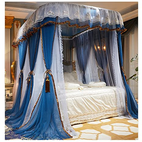 Betthimmel, luxuriöser Palast-Betthimmel, Etagenbett-Vorhang mit Edelstahlhalterung, Four Seasons Universal-Moskitonetz (Farbe: A4, Größe: 180 x 200 x 210 cm)