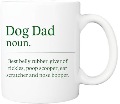 Pickhut Dog Dad Gift | 11oz White Coffee Cup Mug Gift for Dog Lovers