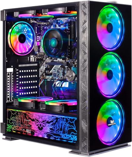 Veno Scorp Gaming PC – AMD Ryzen 5 5600G With Radeon Graphics,32GB RAM 2666MHZ DDR4, 512GB SSD, 500W 80+ PSU, Wifi, Windows 10, NeonZilla 8 ARGB Gaming Case.