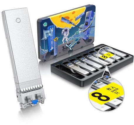 [8 Pack] 10Gb SFP+ LR Singlemode Fibre Module 10km, 10GBase-LR LC Transceiver Compatible for Cisco SFP-10G-LR, Meraki, Mikrotik, Ubiquiti UniFi UF-SM-10G, Zyxel,Qnap, D-Link and More