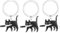 VARKAGE 3 Stück Witziger Schwarzer Katzen Schlüsselanhänger, Schlüsselanhänger Katze, Geschenke für Katzenliebhaber, Cute Keychain, Schlüsselanhänger Paar, Partner Schlüsselanhänger