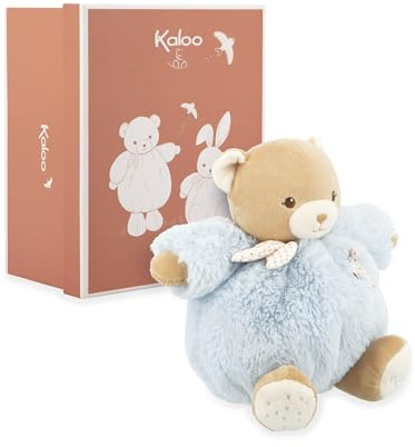 Kaloo - Blue Teddy Bear 17cm - Ultra-soft plush for baby - Tender companion from birth - Ideal size for little hands - Birth Gift - K214014