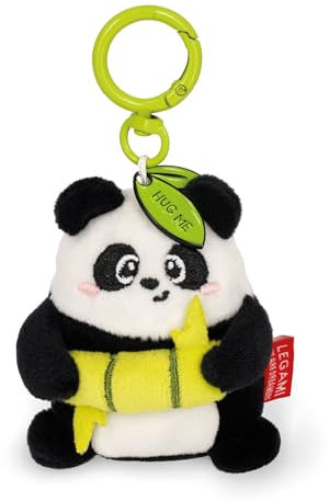 LEGAMI - Porte-clés Super Soft! Thème Panda, Porte-clés en Peluche, Pendentif avec Message gravé et Mousqueton en Zinc, 7x11 cm