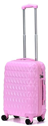 RMW Suitcase Large Hard Shell | Trolley Suitcases | 3 Digit Combination Lock| 4 Dual Spinner Wheels | Lightweight | Hold Check in Luggage | Aluminum Telescopic Handle (Pink, Cabin 20)