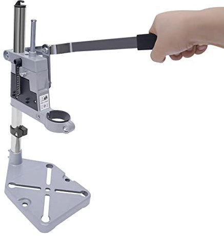 Xigner Universal Drill Press Stand, Power Drilling Bench Adjustable Aluminum Alloy Clamp for 38-43mm Electric Drills, Non-Slip Pillar Drill Stand for Workbench, DIY, Repair, Drilling Precision