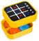 Anoawens Wiederaufladbare Tic Tac Toe Spiel Box mit 5 Spaß Gehirn und Gedächtnis Spiele, Kompakte Handheld Puzzle Spielkonsole, Tragbare Reise Spiel Altersgruppen 3+ (Gelb)