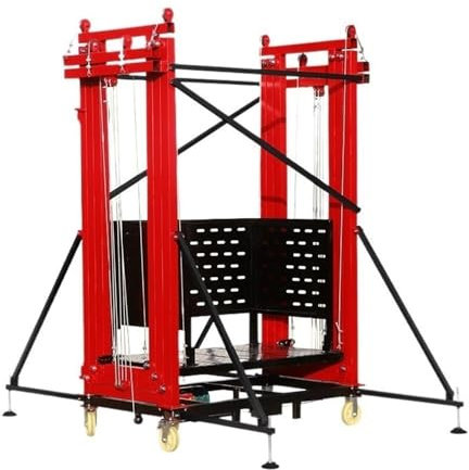 Scala per impalcature ﻿ Piattaforma elevatrice automatica pieghevole for ponteggi mobili elettrici da 4M/5M/6M, for lavori di costruzione, decorazioni, arrampicata Ponteggio Mobile su Ruote(6M)