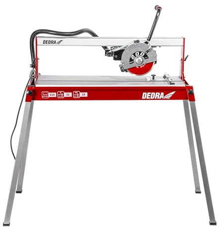 Fliesenschneider, Fliesenschneidmaschine DEDRA DED7815 – 800 W, Schnittlänge 620 mm, 2990 U/Min, stabiler und großer Arbeitstisch, Nassschnitt mit Staubbindung, Tauchschnitt-Funktion, Winkelanschlag