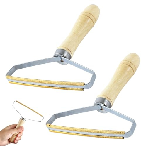 Tragbarer Fusselentferner, 2 Stück doppelter Teppichschaber, manuelles Bürstenwerkzeug, wiederverwendbarer Kleiderrasierer, für Teppich, Sofa, Kleidung, Matratzen, Stoffe