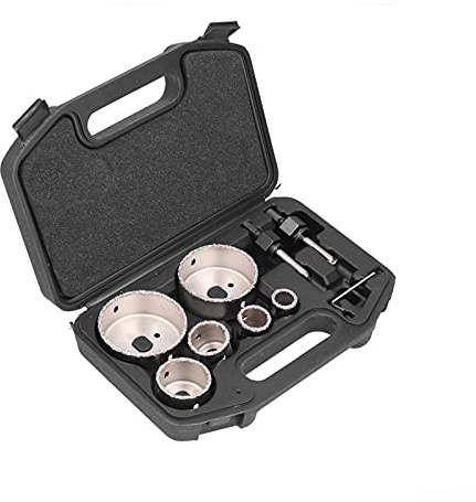 RASTKY 9-Piece Tile Drilling Hole Saw Set Glass and Porcelain – Metal Drill Bit Cutters Various Materials