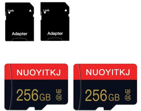 2 Pack Micro Memory Card 256GB Class 10 TF Card with Adapter High Speed Memory Card for Tablet,Camera,Drone