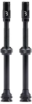 BBB Cycling CoreCap AL Tubeless-Ventilset – High-Performance Fahrradventile (2 Stück), 300% mehr Luftstrom, kein Verstopfen durch Dichtmittel, Presta auf Schrader kompatibel - BTI-166 Schwarz 80mm
