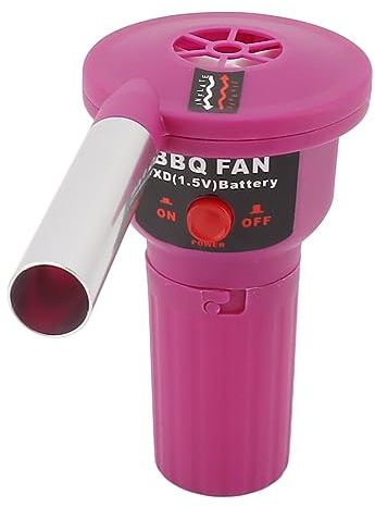 Portable Battery Powered BBQ Fan Air Blower Handheld Barbecue Fan Air Blower for Outdoor Camping Picnic Charcoal Grill Barbecue FD312A 1.5V Purple