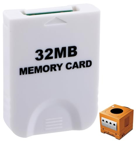 Game Memory Card,32MB(507 Blocks) Game at Cube Memory Card,Game-at-Cube Memory Cards Compatible forNintendo/Wii Original Console Accessory Kits(White)