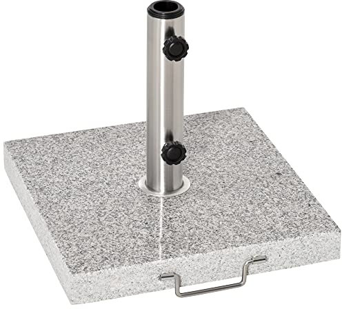 Outsunny Mobiler Sonnenschirmständer Schirmständer Ständer Schirmfuß 25kg, Marmor+Edelstahl, 42x42x36cm (Modell2)