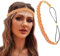 Flayem Kopfkette Glänzendes Elastische Strass Stirnband Damen(Orange, 45.5cm)