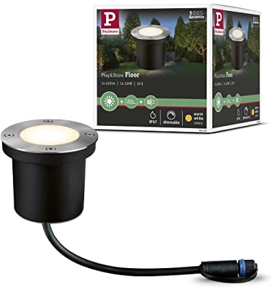 Paulmann 942.28 Plug & Shine Bodeneinbauleuchte rund IP65 3000K 4W 24V Silber
