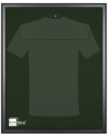 Bildershop-24 Objektrahmen Trikotrahmen VARIANTO35 60x80cm Schwarz matt inkl. Bügel und Passepartout in Dunkelgrün