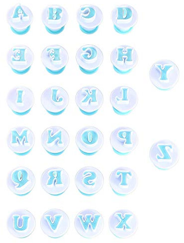 Nuoda 26 Stück DIY Buchstaben Zahlen Kuchen Formen Fondant Zucker Craft Plunger Ausstechform Ausstechform Dekoration Werkzeuge, bunt