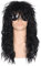 Morvally Herren 80er Jahre Stil Lange Schwarz Locken Haar Perücke Glam Rock-Rocker Perfekt für Halloween Cosplay DIY Motto Party
