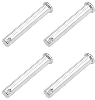 sourcing map Pasadores de Horquilla de Un Solo Orificio 10x60mm, 4Pcs Pasador de Bisagra de Cabeza Plana de Acero Inoxidable 304