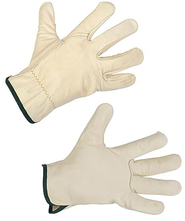 KERBL works Arbeitshandschuhe Boss II, Leder 10/XL | 1 Paar, weiß, aus chromfrei gegerbtem Rindsleder für Montage, Handwerk und Bau, Arbeitshandschuh