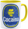 OM3® Pablo-Coca Kaffee-Tasse - Keramik Becher - 11oz 325ml - Bananas De Colombia Fun Parody - Gelb