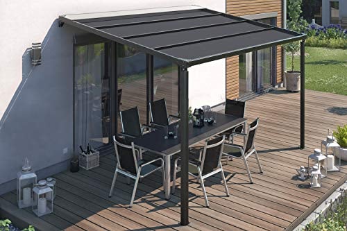 empasa Elektrische Pergola 'Troja' Terrassenüberdachung Terrassendach Überdachung mit LED Beleuchtung in verschiedenen Größen