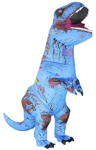 Rafalacy Aufblasbares Dinosaurier-Kostüm für Erwachsene, T-Rex- und Jurassic-Kostüm, lustiges Halloween-Party-Kostüm, Kostümanzug Karneval Party Dino Kostüm
