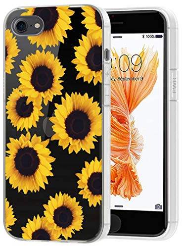 Vavies Case for iPhone 6S Plus/iPhone 6 Plus, Slim Shockproof Clear Pattern Soft TPU Back Phone Protective Cover, Sunflower
