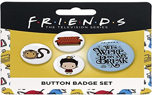 Official Friends Ross Button Badge Set by The Carat Shop